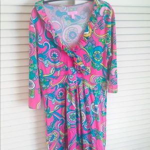 Lilly Pulitzer pink print dress in size large
